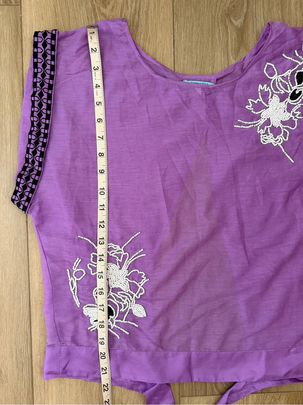 LEIFNOTES By Anthropologie Farren Beaded Tie Back Blouse EUC - Picture 8 of 10